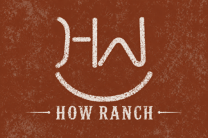 HOW Ranch Brand - HW are connected with a smiley curved line beneath. 